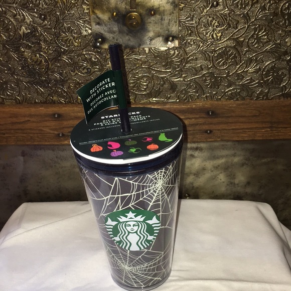 Starbucks 2021 NWT Glow In-The-Dark 16 oz Tumbler with 8 Stickers - Picture 5 of 6